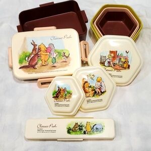 Classic Pooh bento boxes lot of 4 boxes Disney Winnie the Pooh